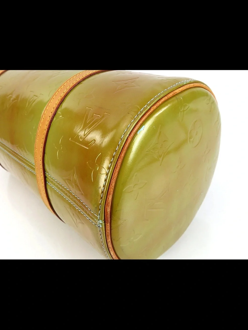 Louis Vuitton Lime Green Vernis Papillon Barrel Tote
